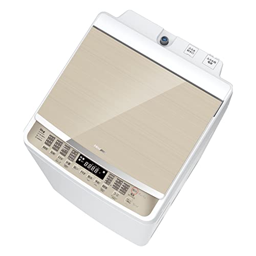 ハイセンス 全自動洗濯機 8kg HW-DG80XH ホワイト/ゴールド インバーター スマホ連携 最短15分洗濯 自動槽洗浄 洗剤自動投入 低騒音 予約機能 シャワー水流 ガラス蓋